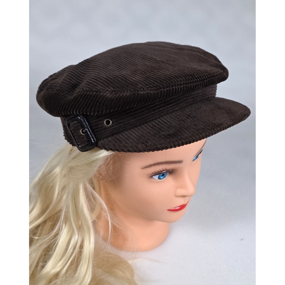 J Crew Women's Newsboy Hat Size M/L Chocolate Brown Corduroy FALL Cap CABBIE